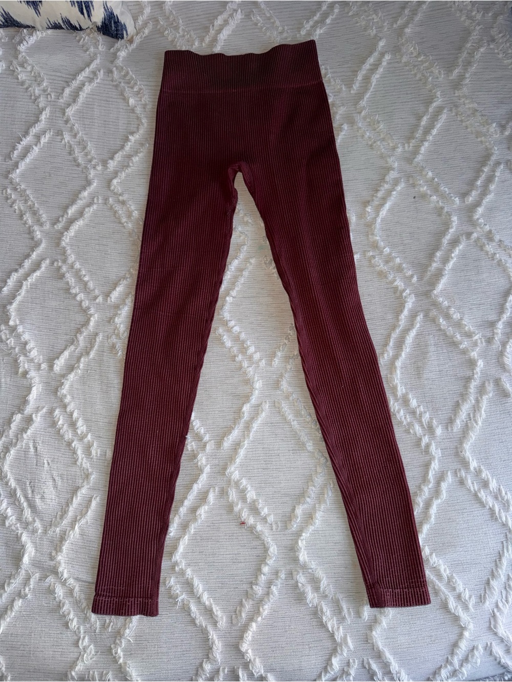 Forever 21 Burgundy Ribbed Seamless High Rise Leggings XS